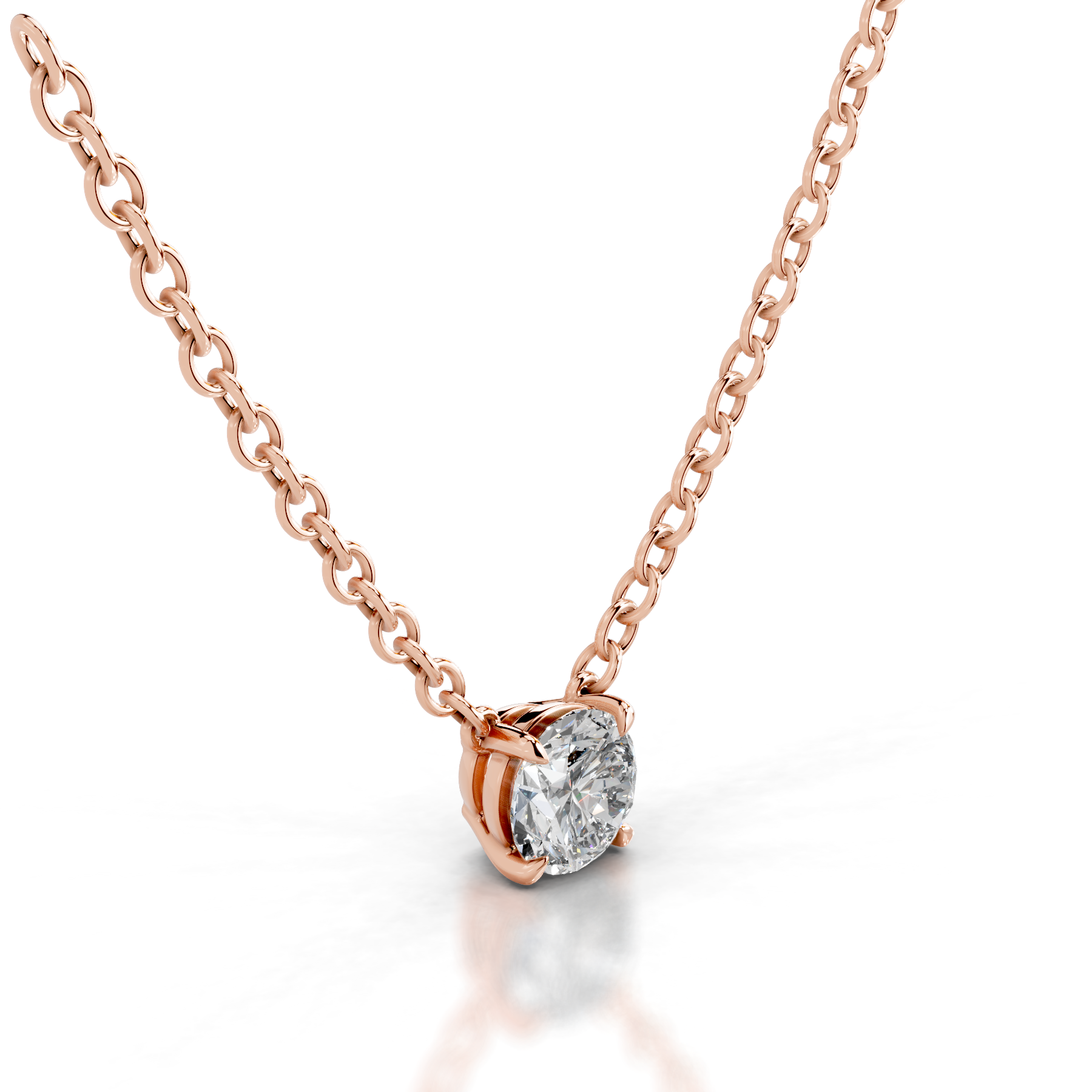 Mary Lab Grown Diamond Pendant (2 Carat) -14K Rose Gold、mySite、hinf8tx79