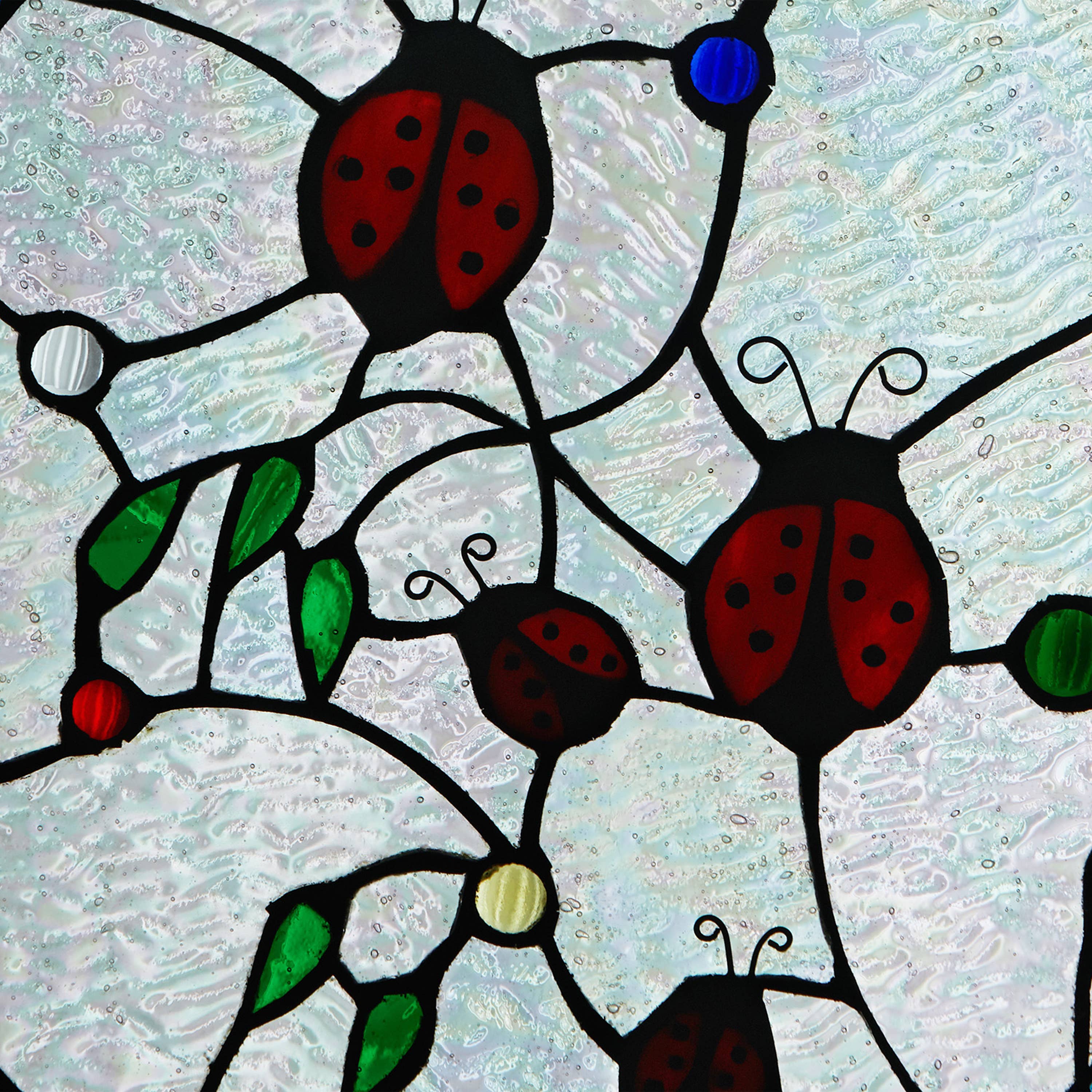 Ladybugs Round Tiffany Stained Glass Window Panel 12、mySite、g9winljtr
