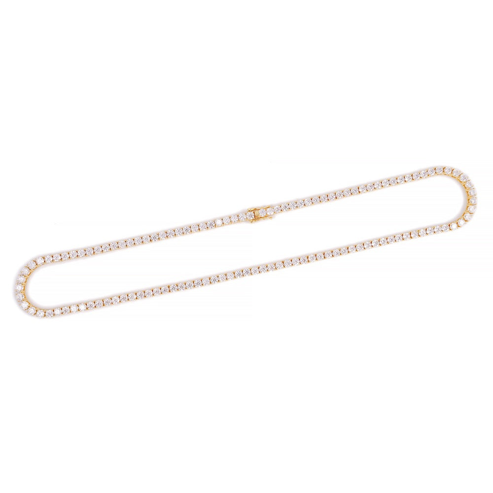 4MM Diamond Tennis Chain 14K Solid Yellow Gold、mySite、hinf8tx79