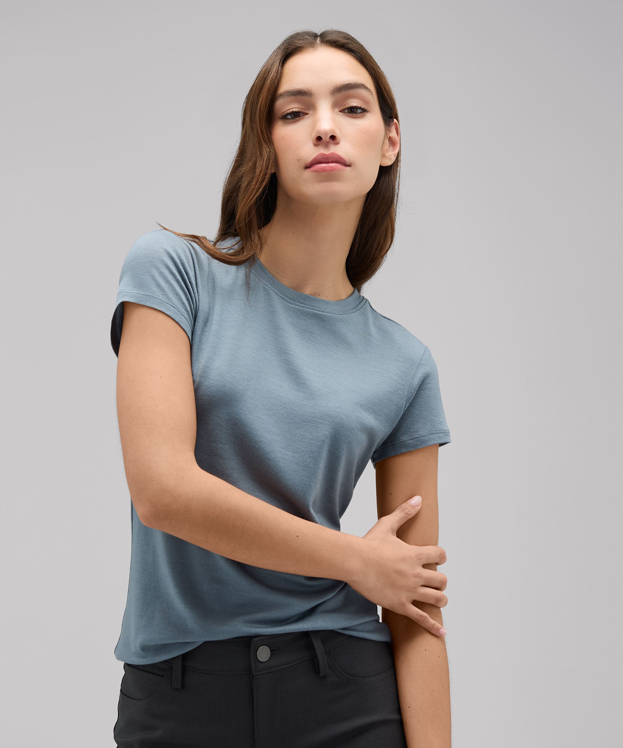 Women's Slim Merino Crew Neck T-Shirt、mySite、noshort