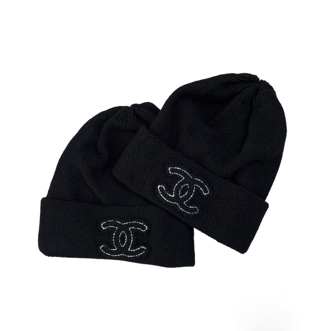 Chanel CC Black Cashmere Wool Beanie Hat、mySite、garminoutage.com