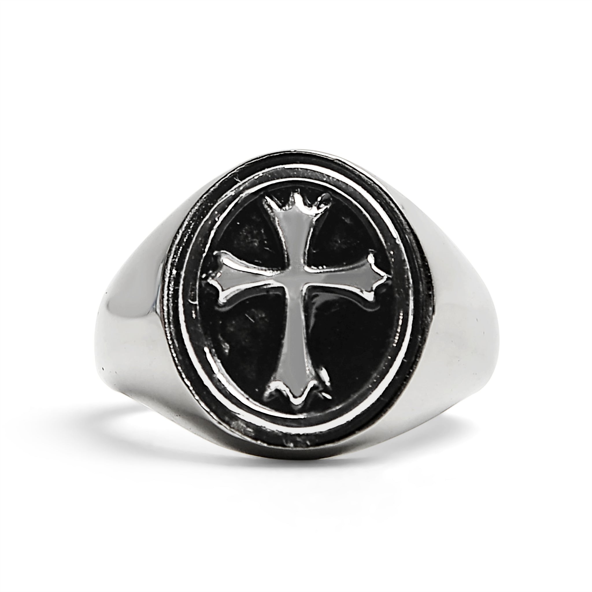 Stainless Steel Polished Cross Signet Ring / SCR2215、mySite、dreamappss