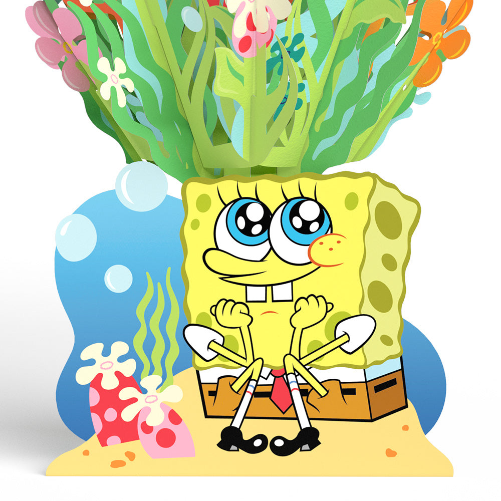 SpongeBob SquarePants Birthday Pop-Up Card & Flower Buds Bouquet Bundle、mySite、solidvoid