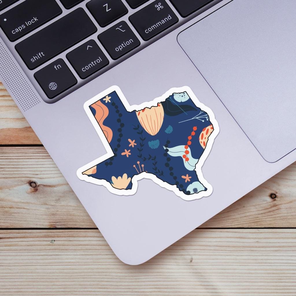  Texas Blue Floral Abstract Sticker、mySite、elrpsem3k