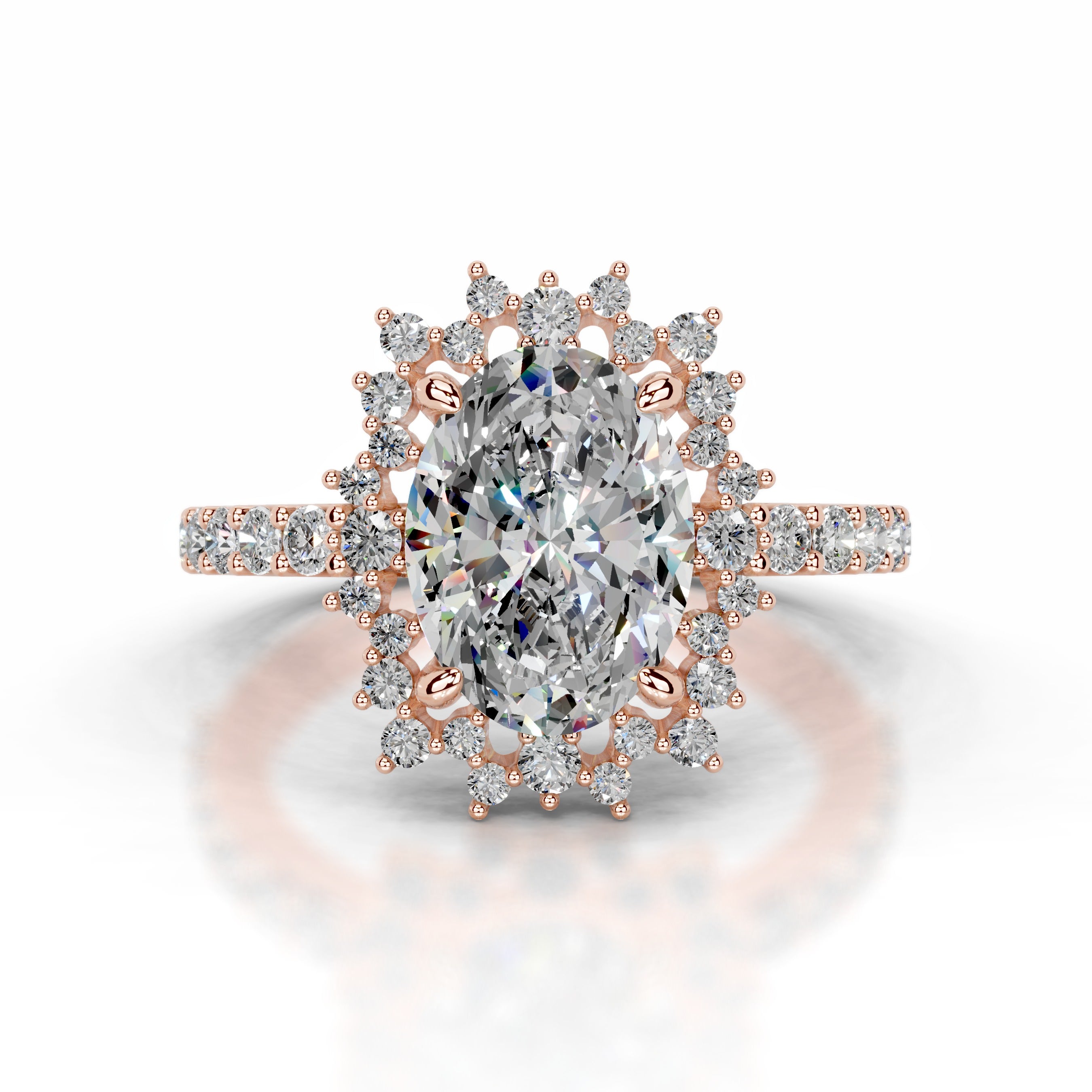 Gertrud Moissanite & Diamond Ring - 14K Rose Gold、mySite、hinf8tx79