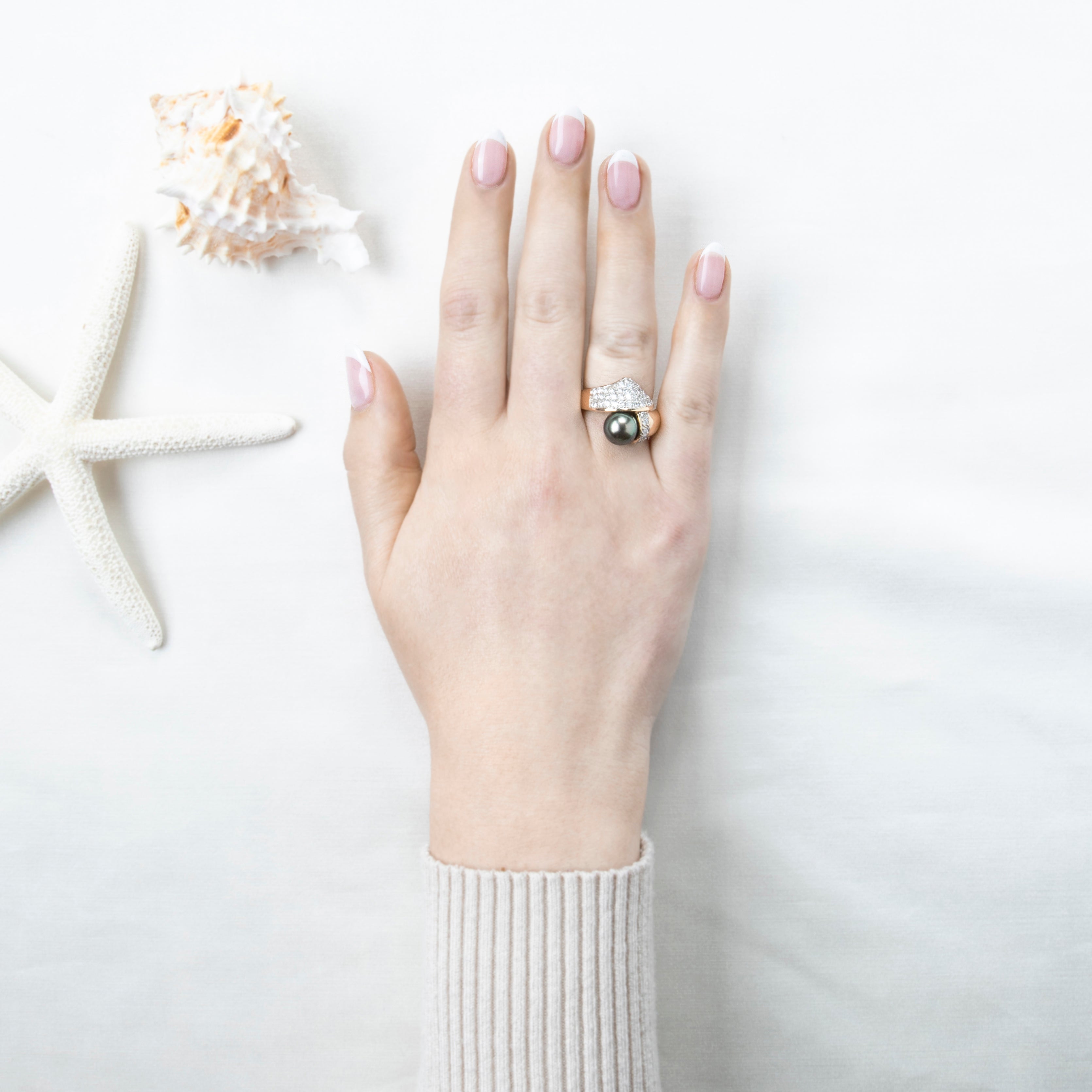 Vintage 14k Yellow Gold 1cttw Tahitian Pearl Diamond Opulent Modernist Ring 7.50、mySite、hinf8tx79