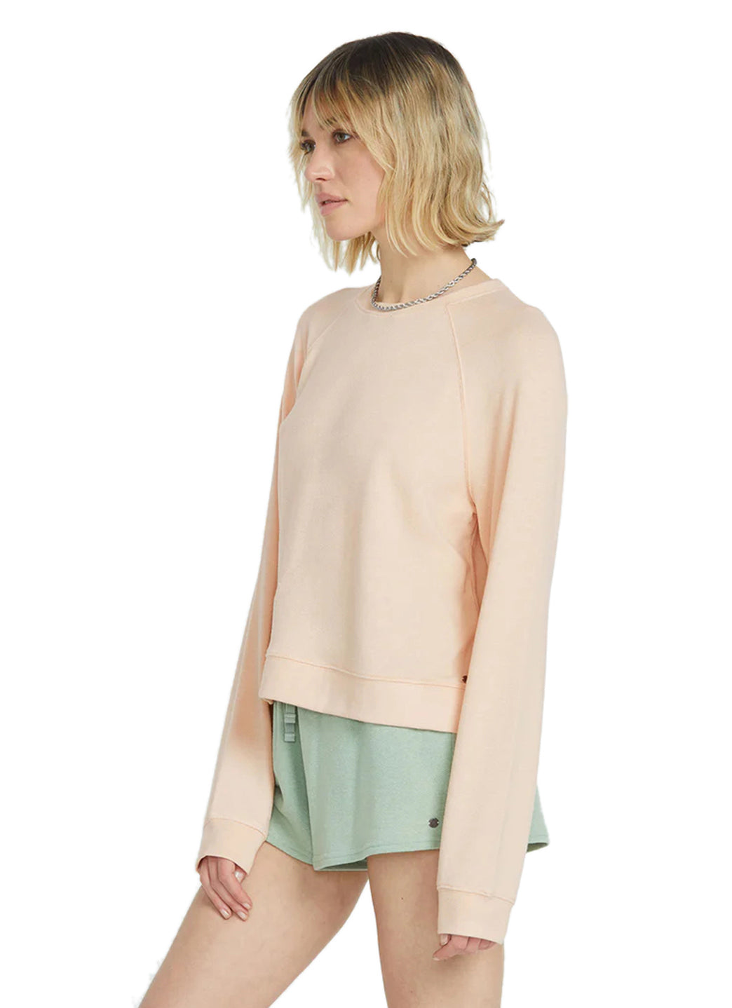 Volcom Women's Solid Lil Frenchie Long Sleeve Raglan Pullover、mySite、noshort