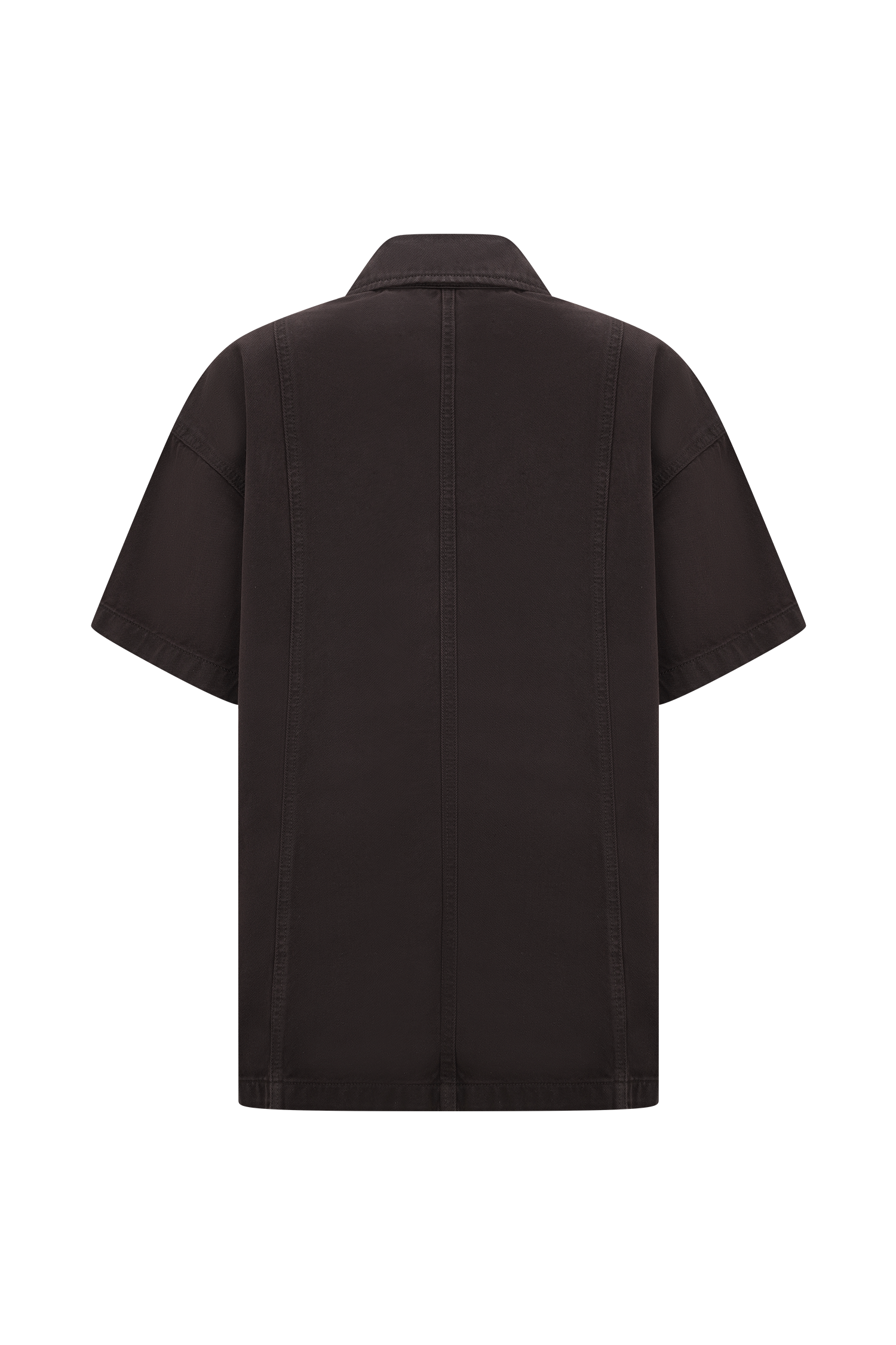 Maya Oversized Denim Shirt - Chocolate、mySite、solidvoid