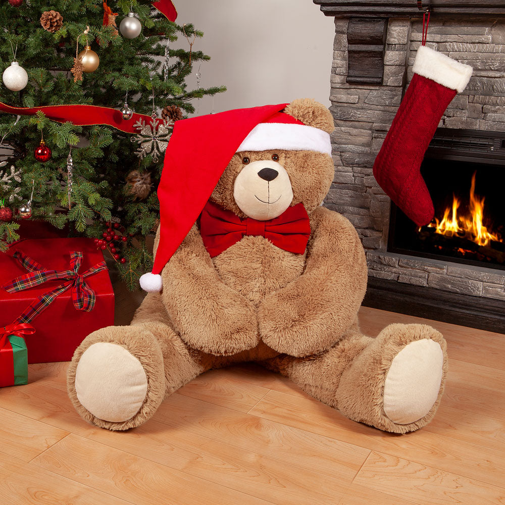 4 Ft. Big Hunka Love Bear with Bow Tie and Santa Hat、mySite、g9winljtr
