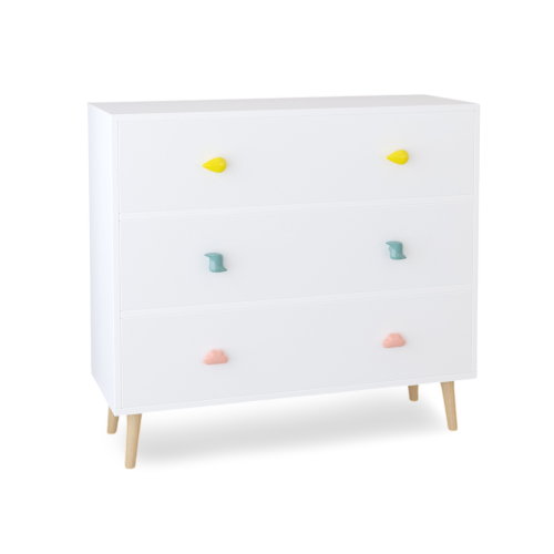 Kids 3 Drawer Dresser, Baby Nightstand for Bedroom, Storage Cabinet for Toddler Child for Living Room, Toddler Room, Nursery, Closet, Apartment (White)、、casual