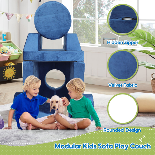 14pcs Kids Sofa Modular Play Couch,Child Sectional Sofa to Boost Creativity,Boys and Girls DIY Creativing Playroom Couch Furniture for Toddlers Conertible Foam and Floor Cushion,Gray、、casual
