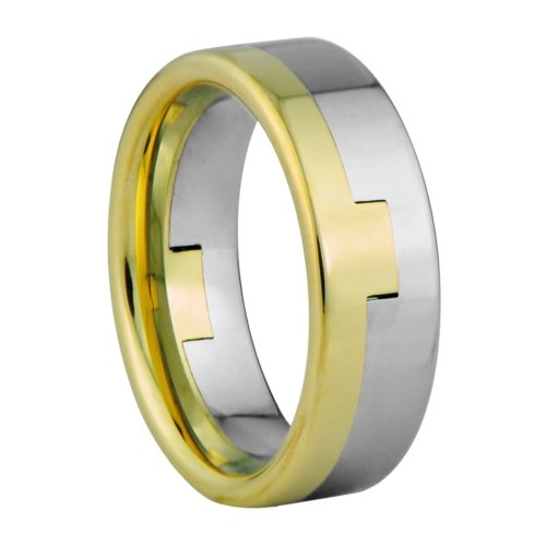 two - 2 pieces Wedding band - Two tones, Highly Polished 18K Gold Ion or IP plated、mySite、elrpsem3k