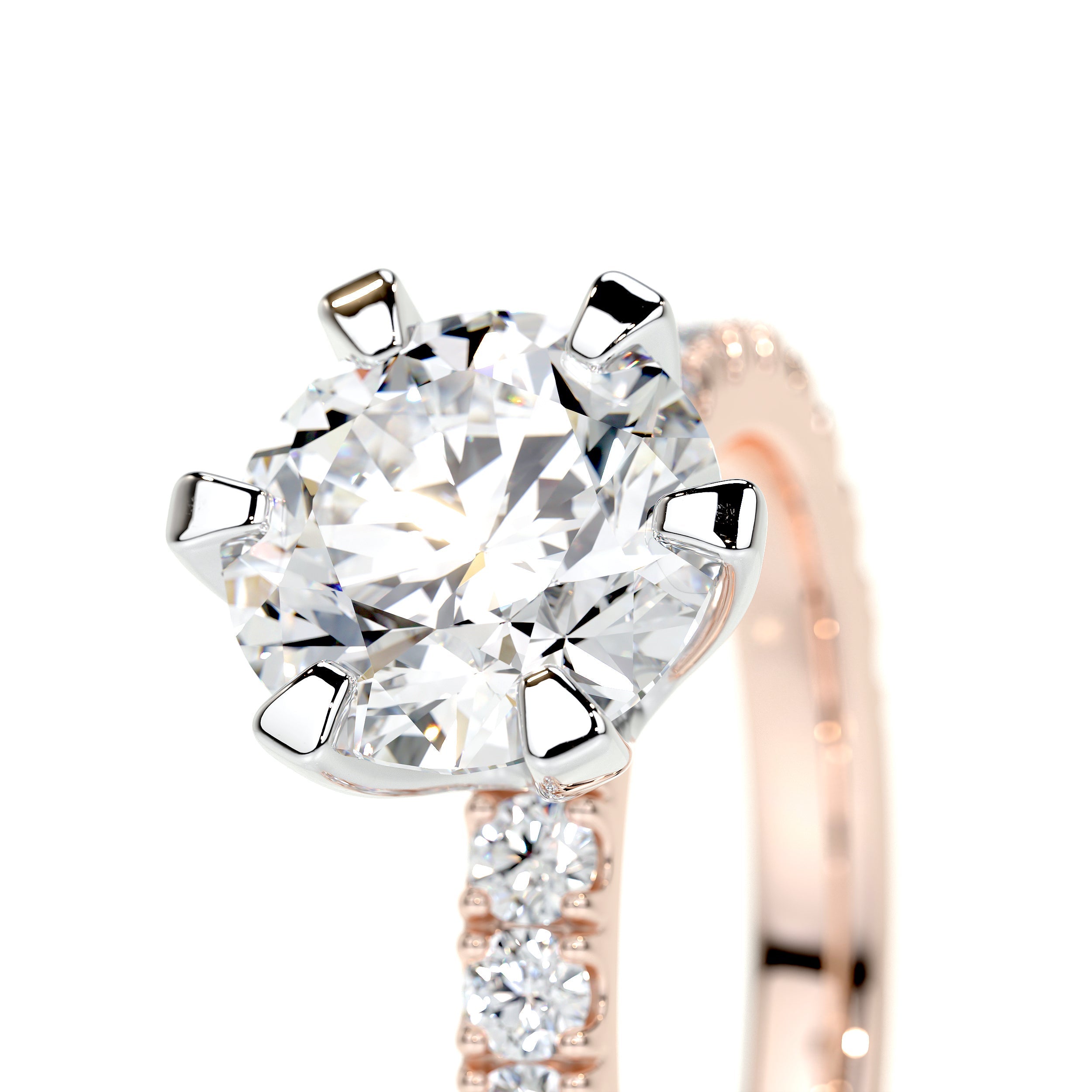 Veronica Lab Grown Diamond Ring -14K Rose Gold、mySite、hinf8tx79