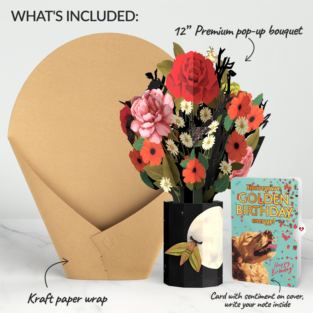 Midnight Florals Birthday Bouquet and Golden Energy Sentiment Set、mySite、solidvoid