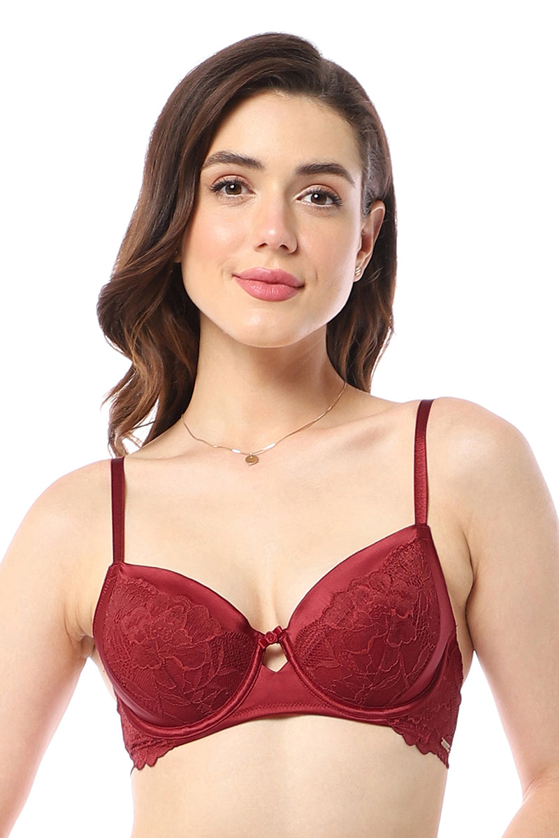  Eternal Bliss Padded Wired Demi Bra - Rio Red、mySite、justintrudeaud