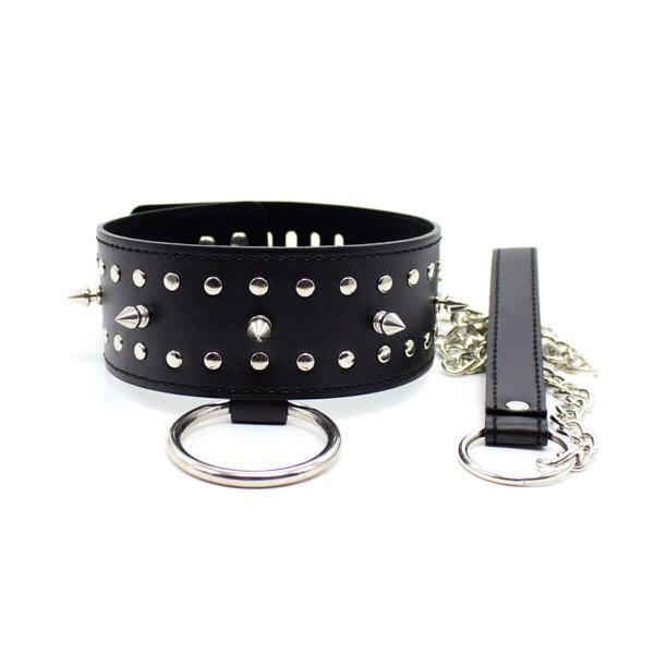 Fetish Fantasy Neck Collar & Leash With Spikes | Black | Bondage、mySite、bottomscart