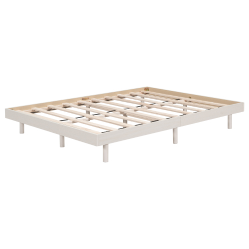 Modern Design Full Floating Platform Bed Frame for Walnut Color、、xpatfood