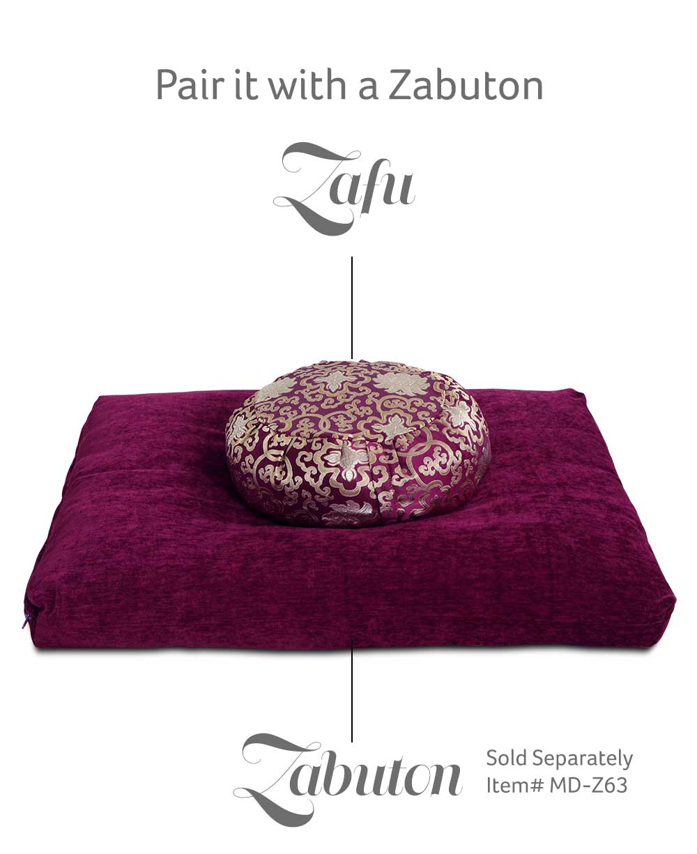 Plum Purple Brocade Zafu Meditation Cushion、mySite、topwebapps