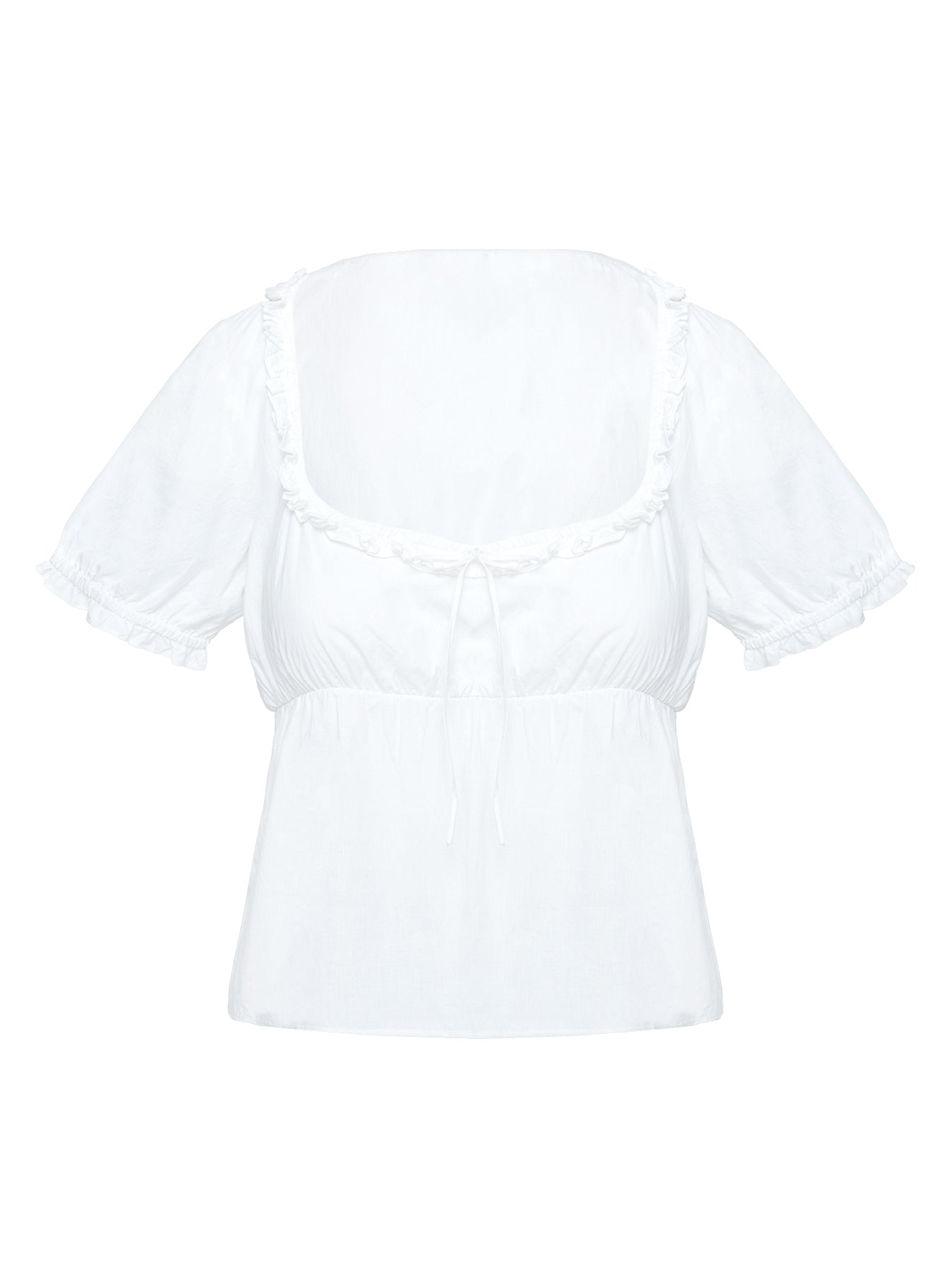 Elizabette Puff Sleeve Top White、mySite、solidvoid