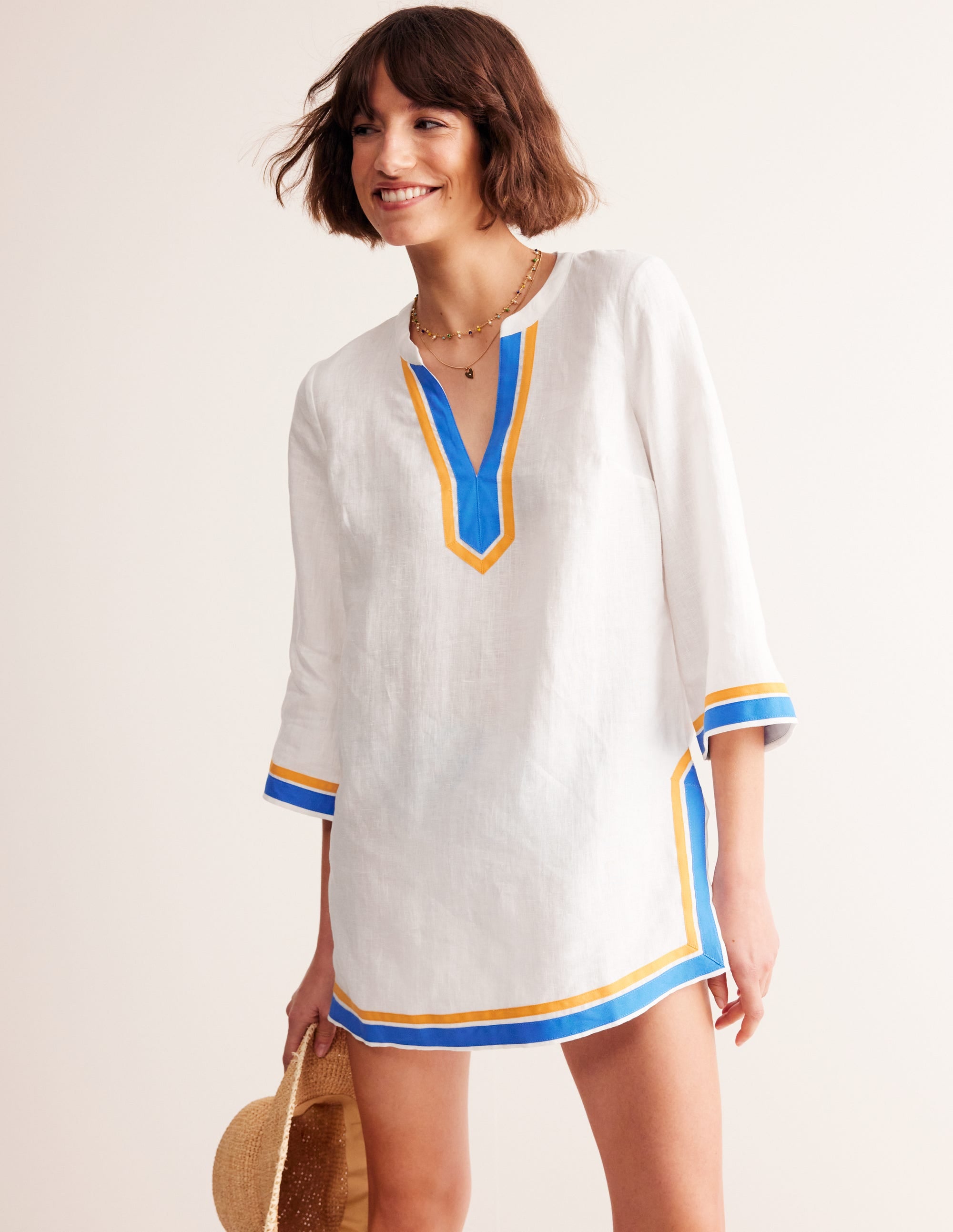  Neck Detail Tunic Top-White, Surf the Web、mySite、ashleygrahame