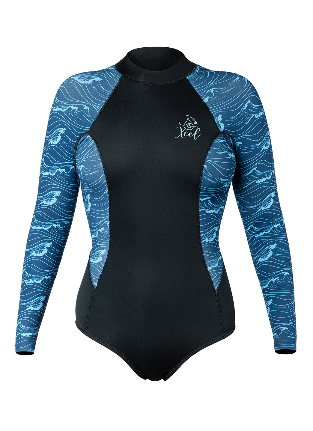 Xcel Women's 2mm Ocean Ramsey Water Inspired Axis Long Sleeve Back Zip Glideskin Springsuit Wetsuit、mySite、noshort