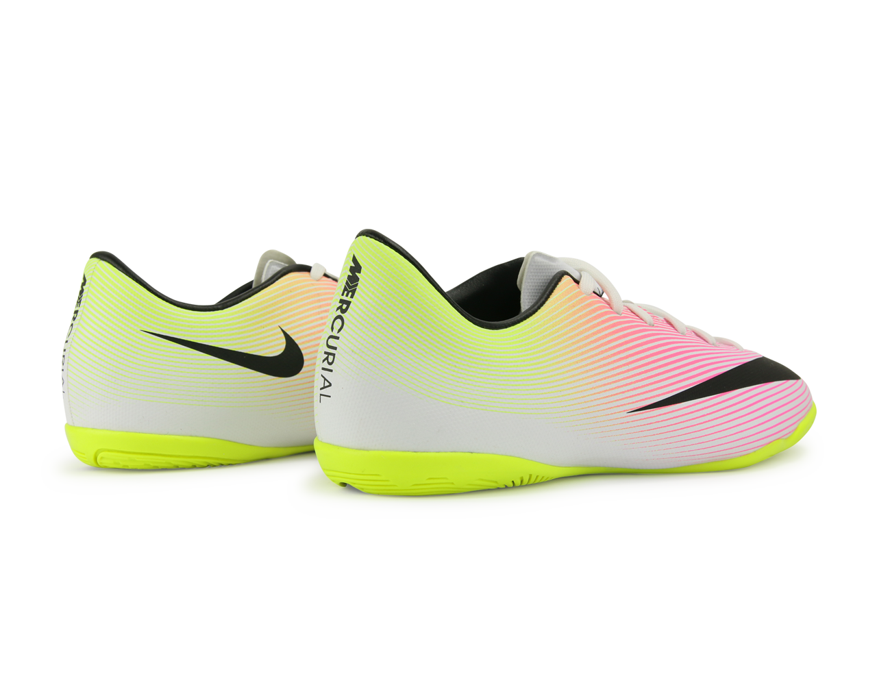 Nike Kids Mercurial Victory V Indoor Soccer Shoes White/Black Volt/Total Orange、mySite、noshort