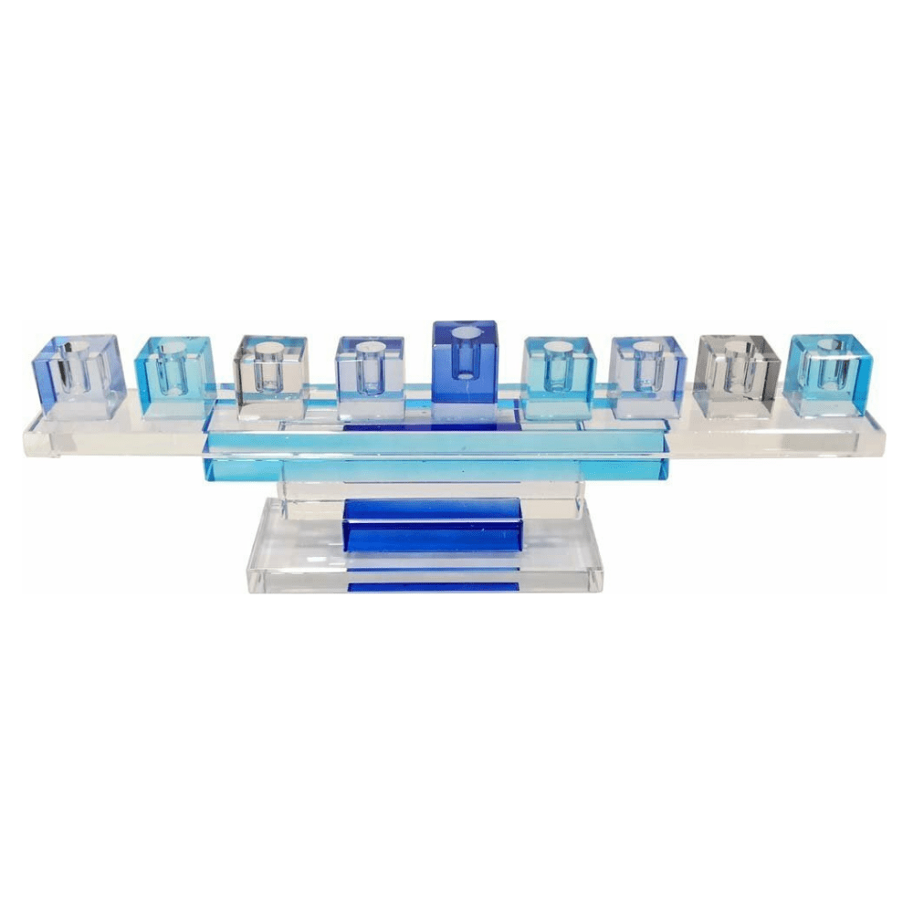 Blue Crystal Cube Menorah on a Stand、mySite、topwebapps