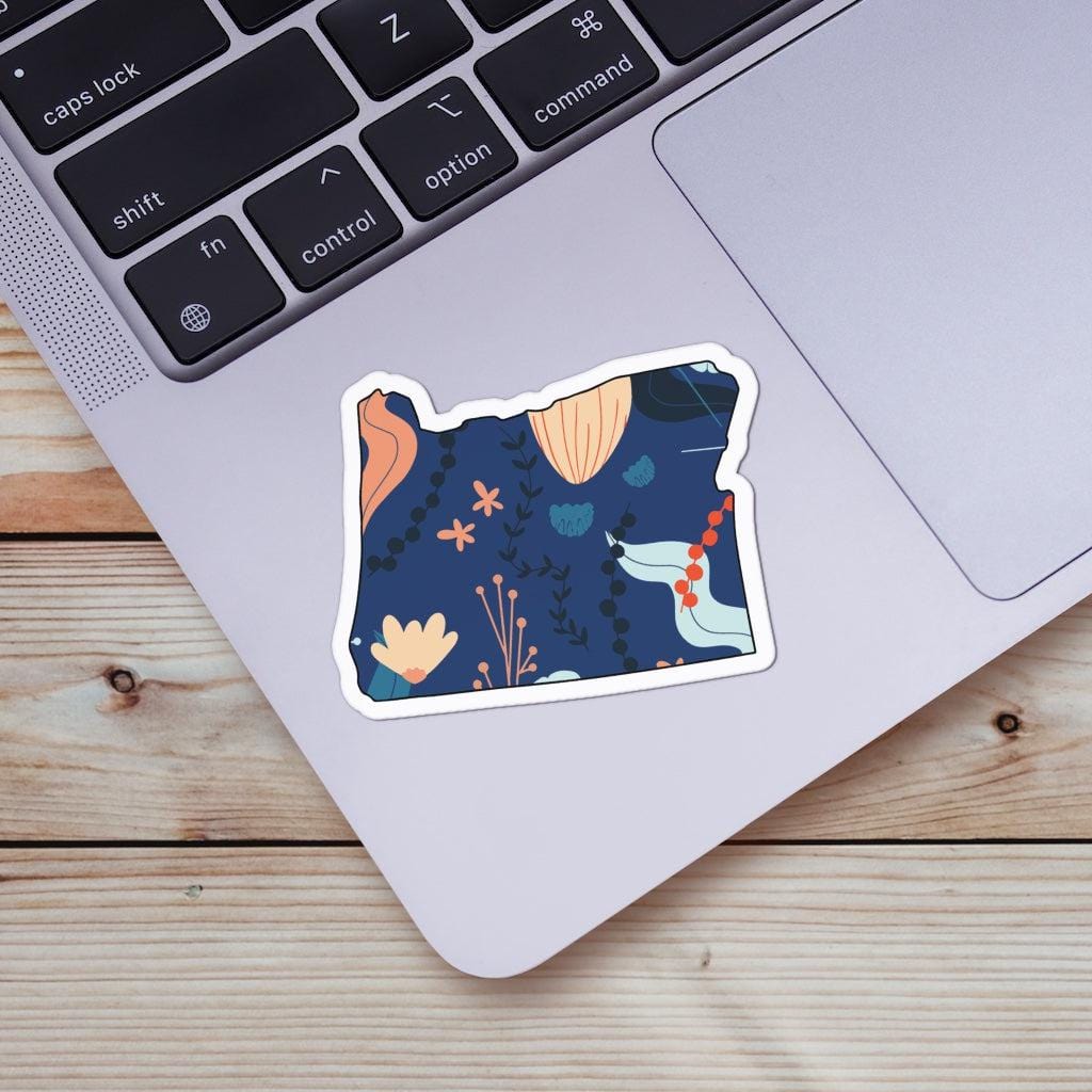  Oregon Blue Floral Abstract Sticker、mySite、elrpsem3k