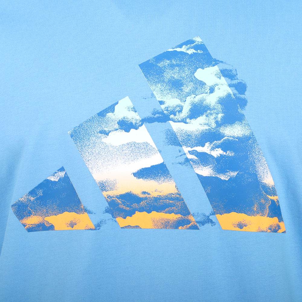 Blue Summer Graphic Crew Neck Short Sleeve T-Shirt、mySite、gtrtttuynbv