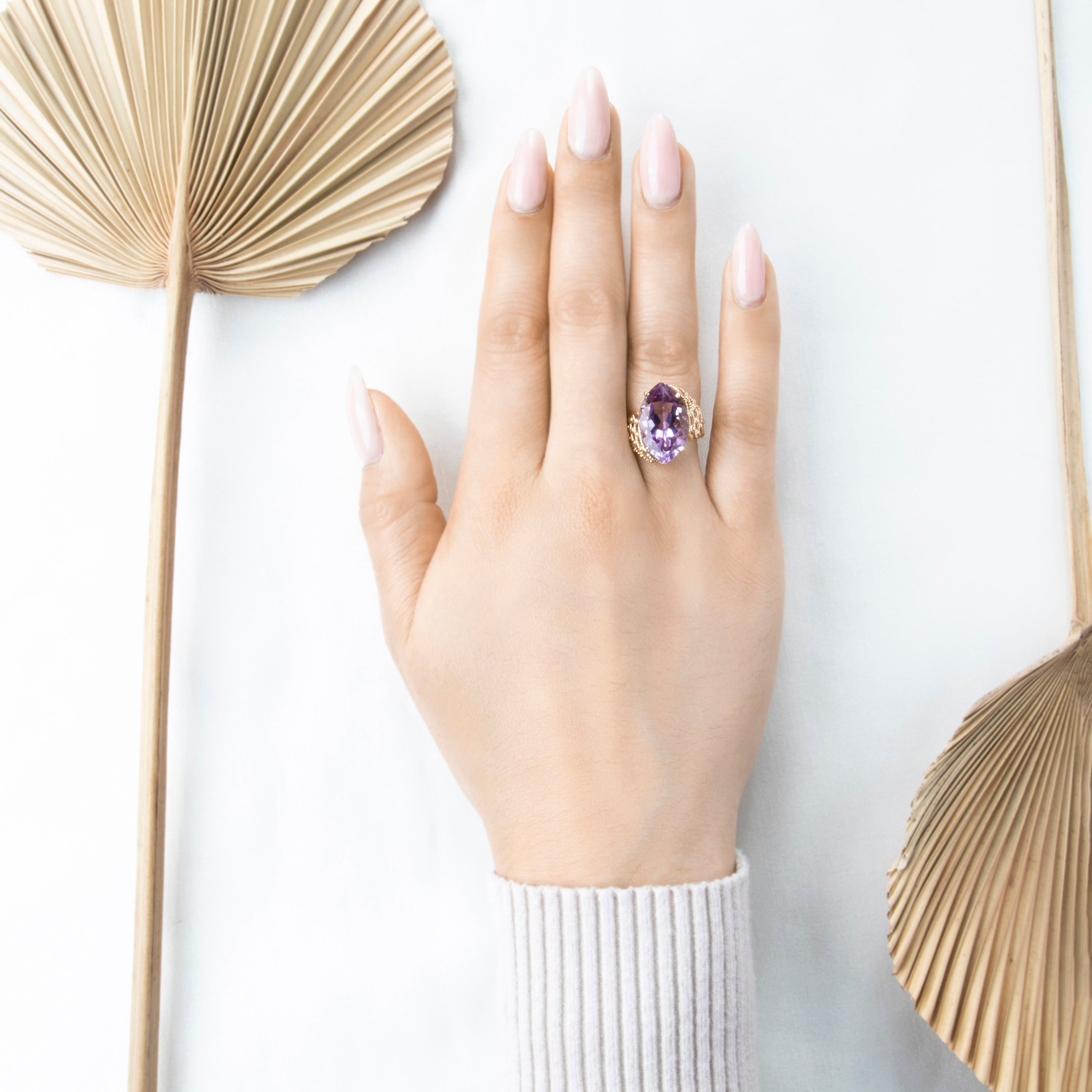 Vintage Large 14k Yellow Gold 8.8ct Amethyst Dramatic Cocktail Ring 7.00、mySite、hinf8tx79