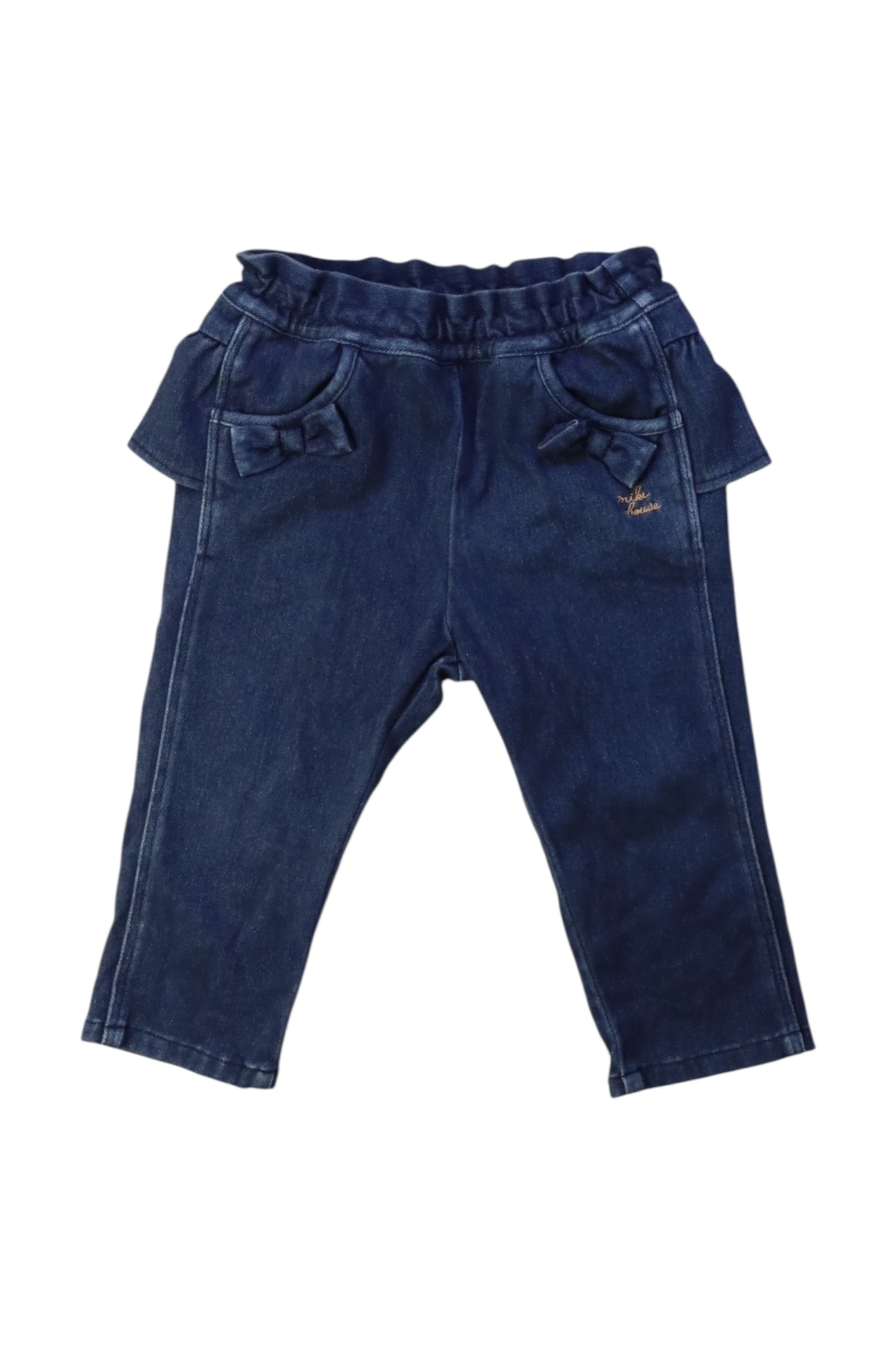 Miki House Denim Pants With Bow Pockets 12-18M、mySite、g9winljtr