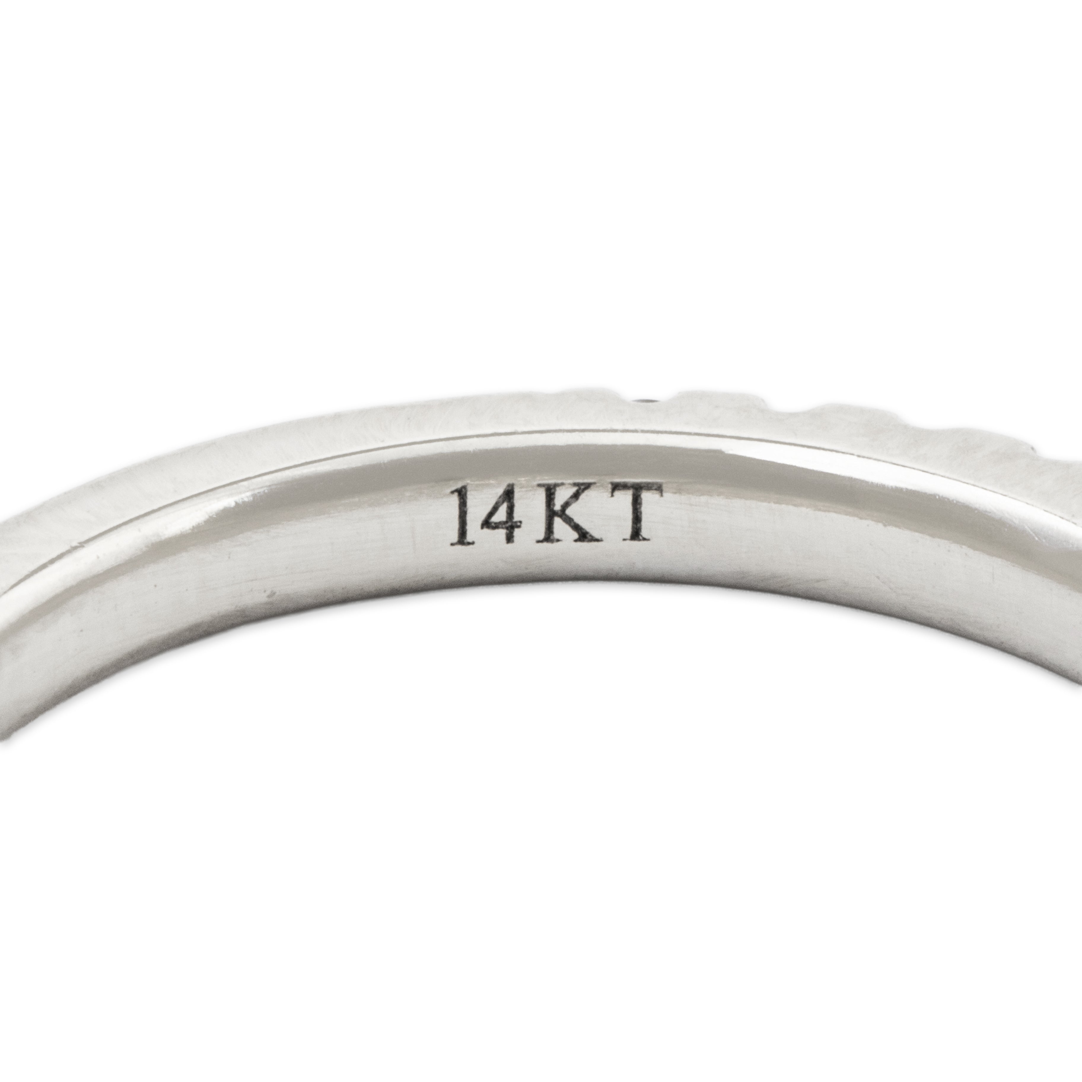 Vintage 14k White Gold Blue Sapphire Diamond Refined Band Ring 5.25、mySite、hinf8tx79