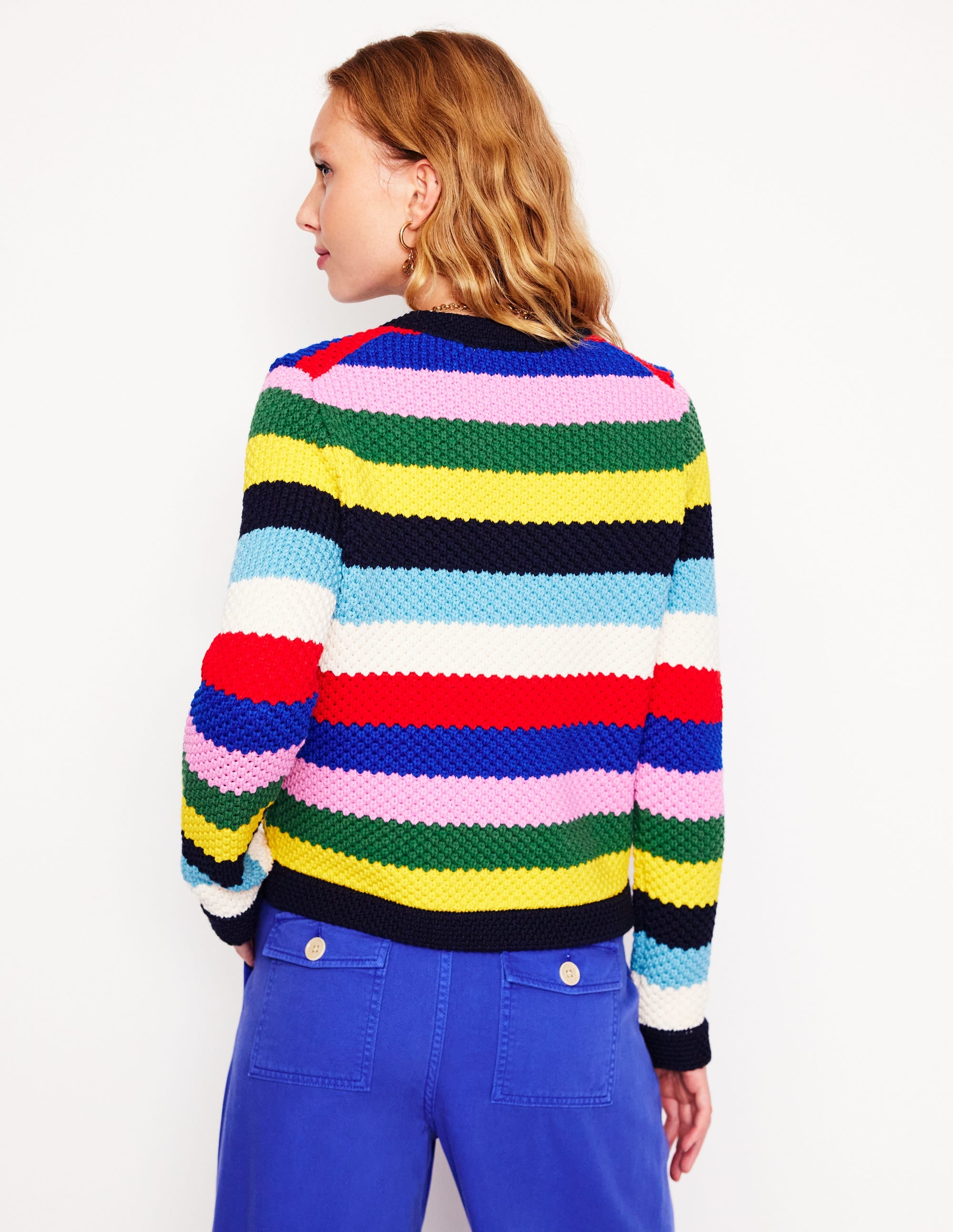 Libby Knitted Jacket-Poppy Red, Blue Multi、mySite、ashleygrahame