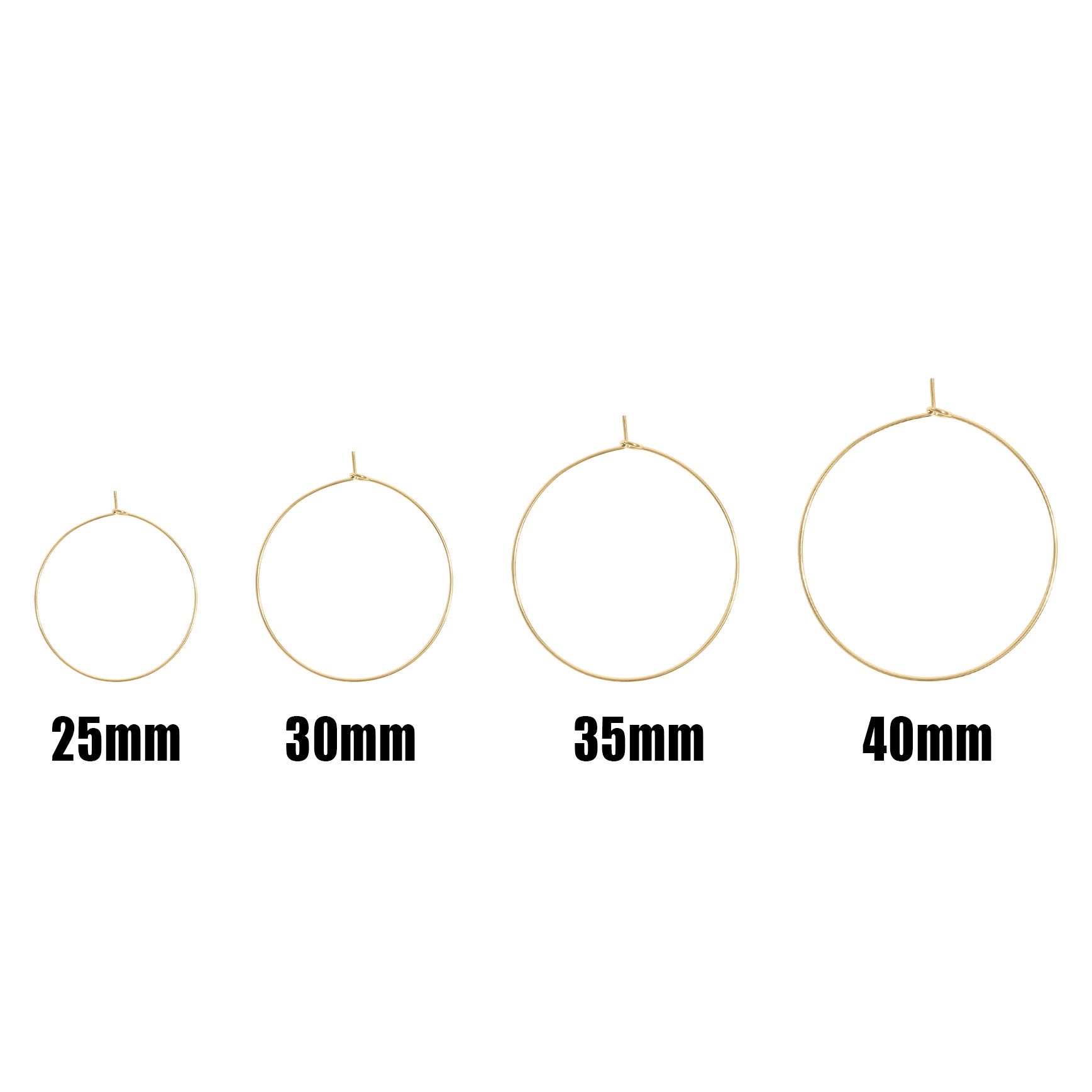 18K Gold PVD Stainless Steel Wire Hoop Earrings / ERJ0044、mySite、dreamappss
