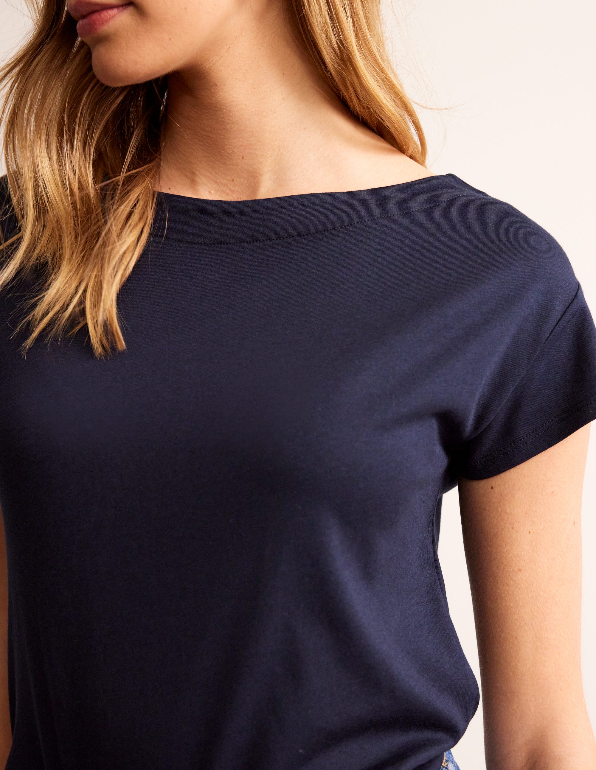  Supersoft Boat Neck T-Shirt-Navy、mySite、ashleygrahame