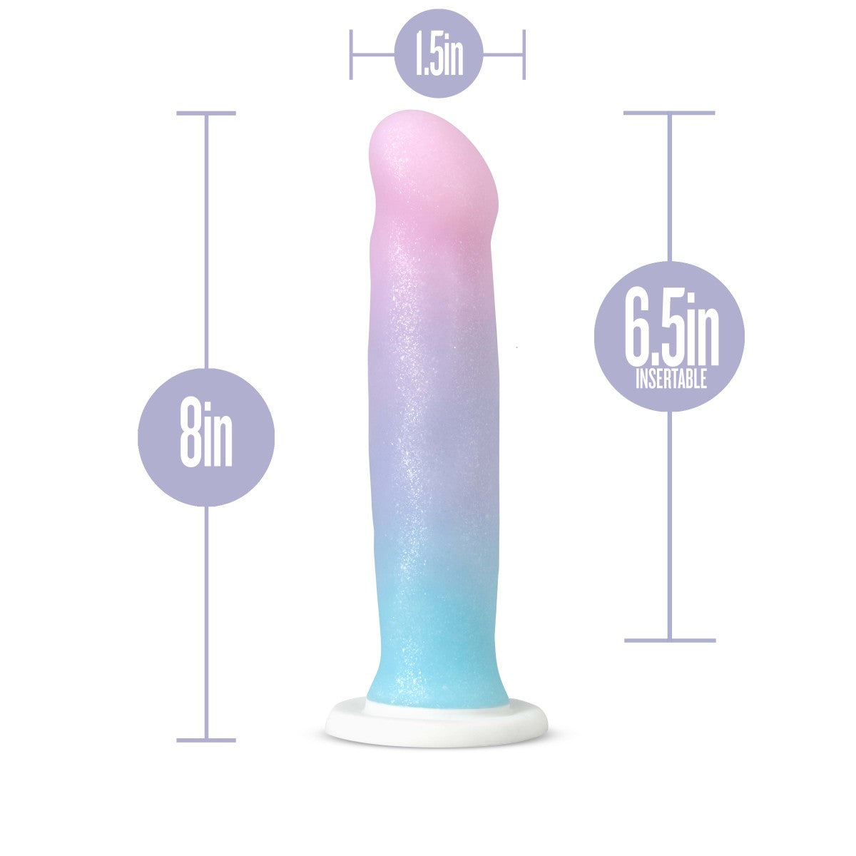 Avant By Blush® | Lucky D17: Artisan 8 Inch Dildo with Suction Cup Base - Elegantly Made with Smooth Ultrasilk® Purio™ Silicone、mySite、bottomscart