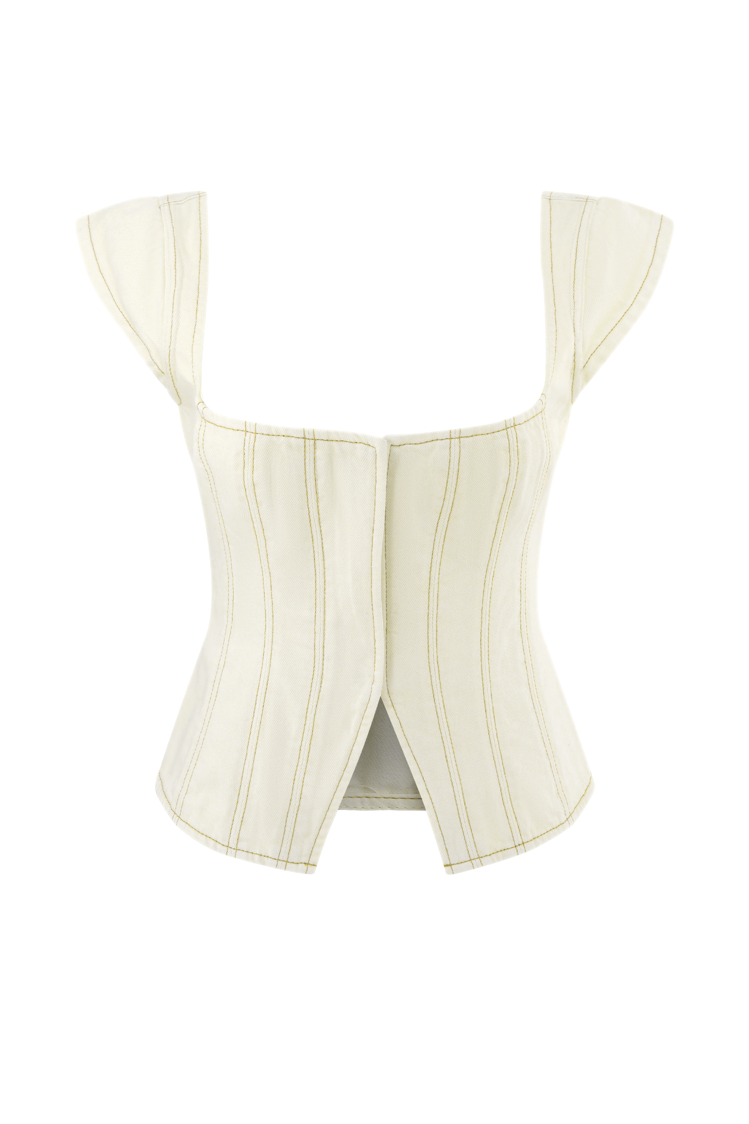 Loretta Cap Sleeve Denim Top - Ecru、mySite、solidvoid