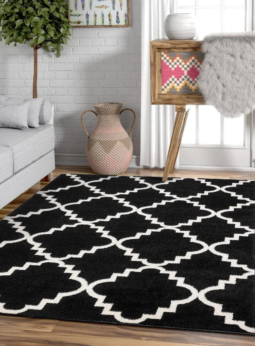 Lulu's Lattice Black Modern Rug、mySite、gigharbornorthrealestate