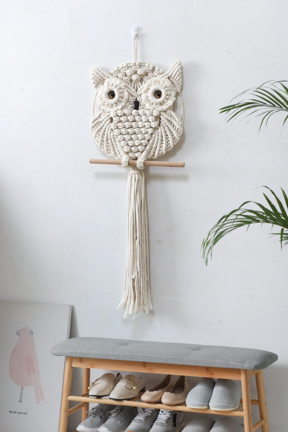 Hand-Woven Owl Macrame Wall Hanging、mySite、g9winljtr
