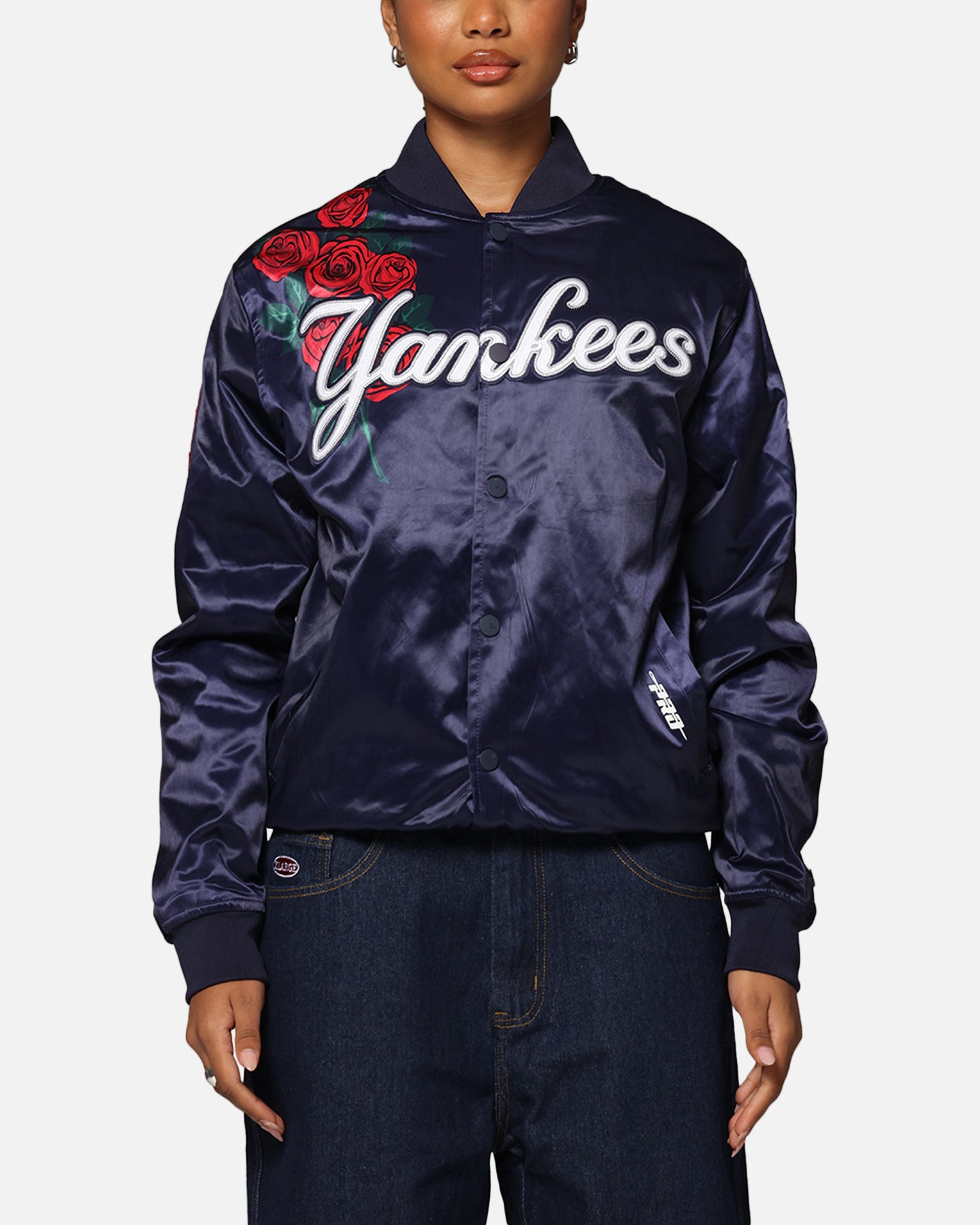 Pro Standard New York Yankees Roses Satin Jacket Navy、mySite、zt4zffjzw