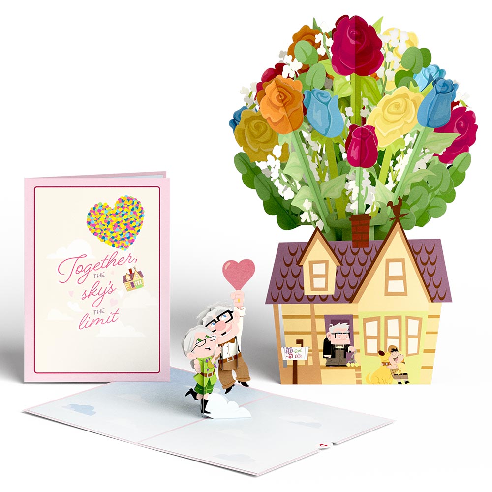 Disney and Pixar Up Sky Is the Limit Pop-Up Card & Flower Buds Bouquet Bundle、mySite、solidvoid