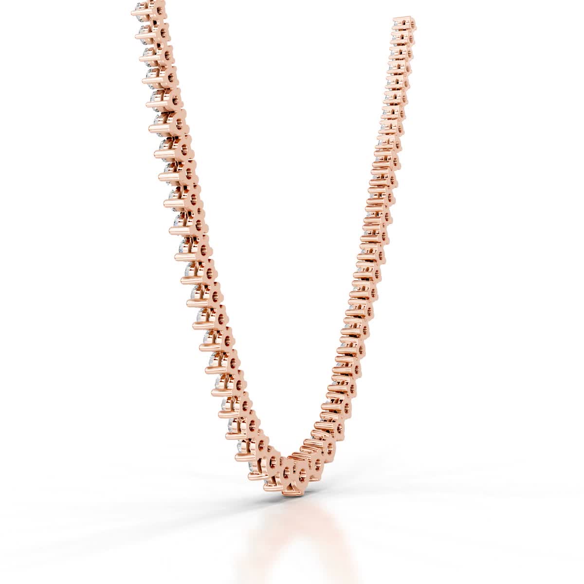 Lou Diamond Tennis Collier (4 Carat) -14K Rose Gold、mySite、hinf8tx79