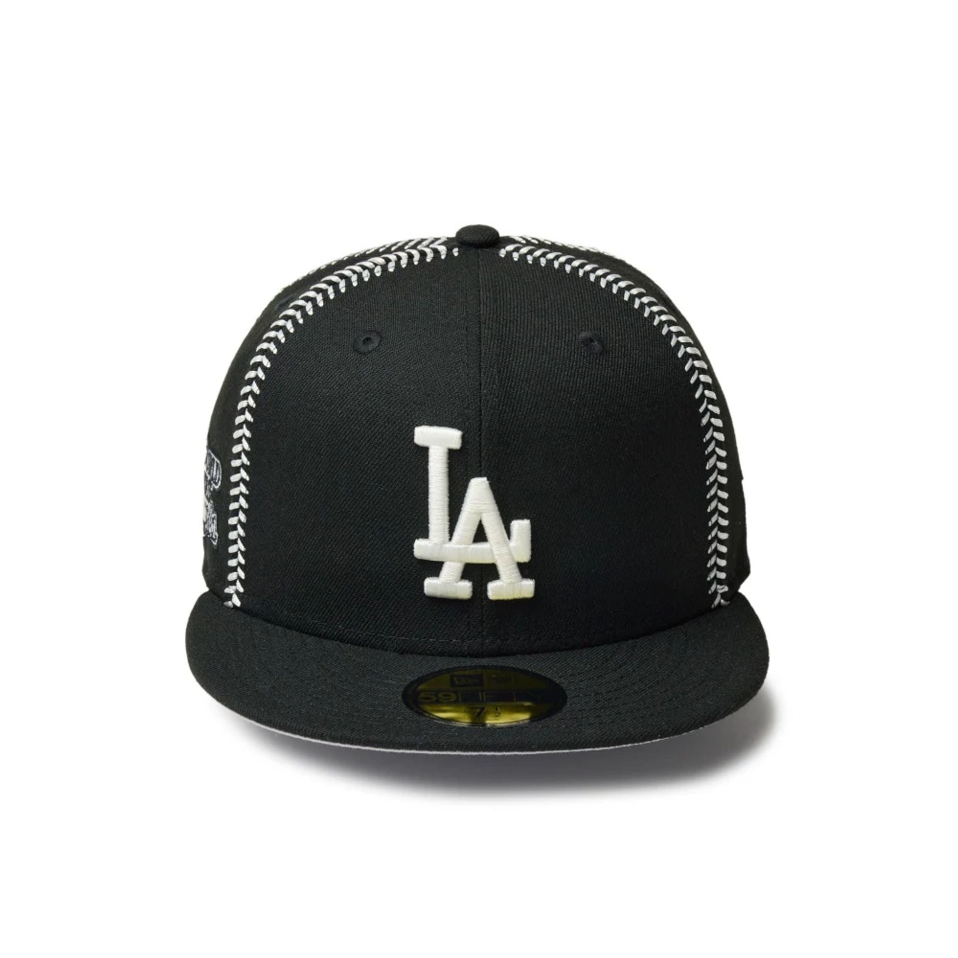 LA Dodgers MLB Ball Stitch Black 59FIFTY Fitted Cap、mySite、vikingsvslions