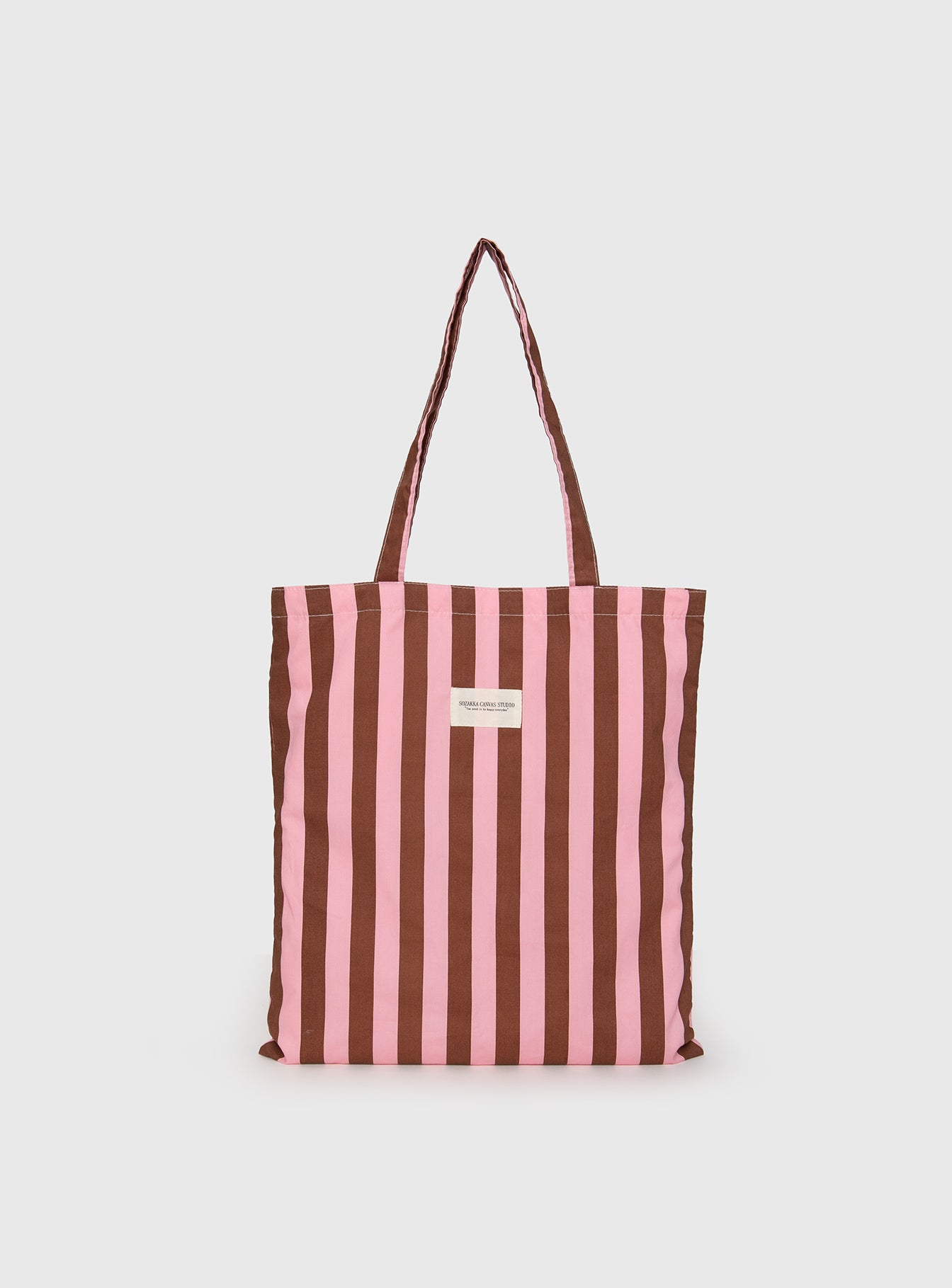 Lelande Striped Tote Bag Pink/brown、mySite、solidvoid