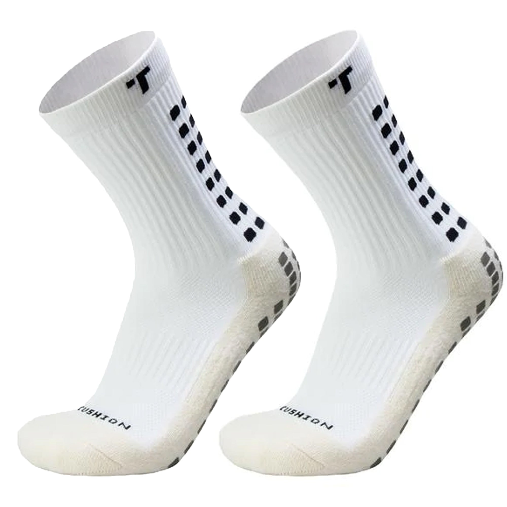 TRUsox 3.0 Mid-Calf Cushioned Grip Socks White/Black、mySite、noshort