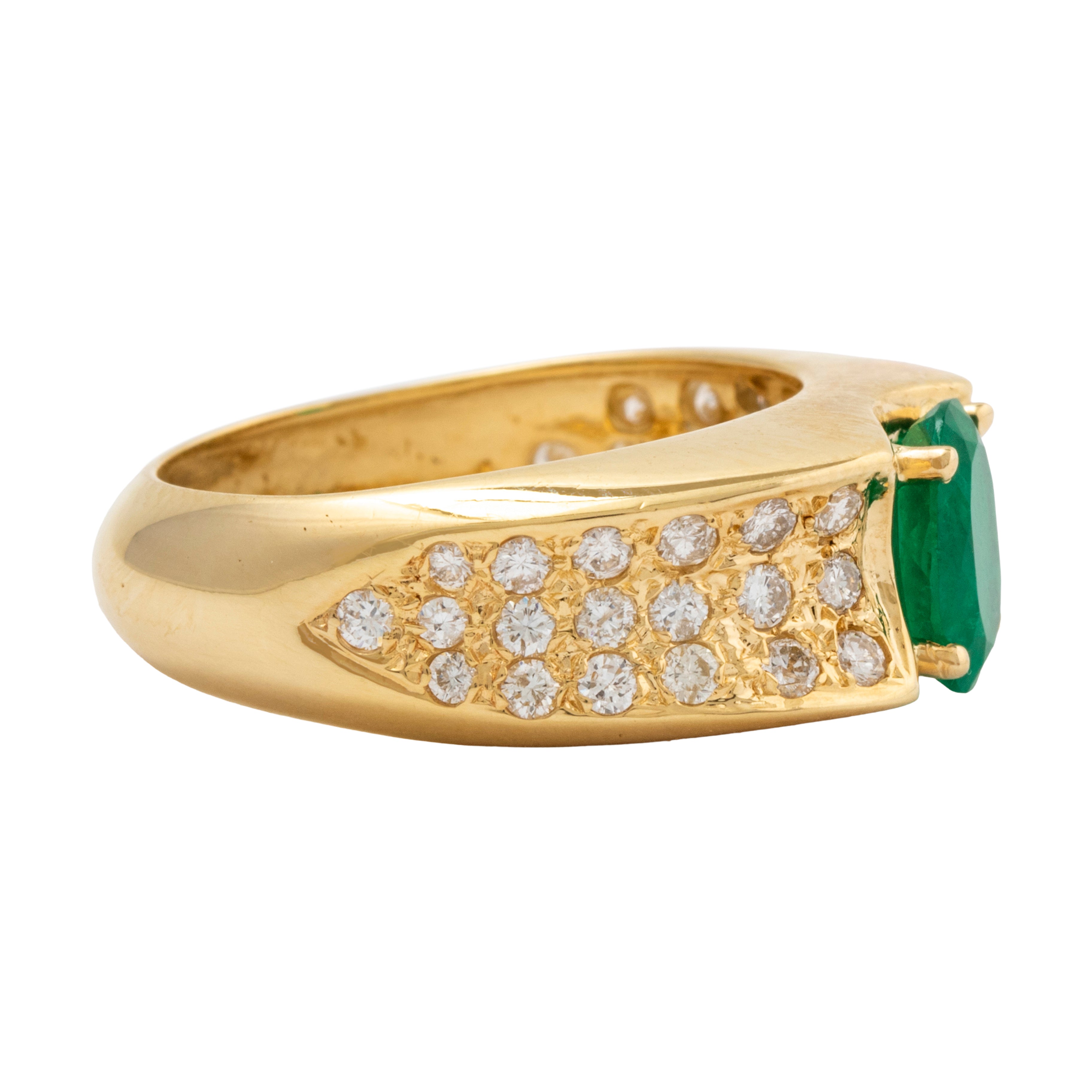 Vintage 14k Gold 1.06ct Zambian Emerald .874cttw Diamond Ring 6.5、mySite、hinf8tx79