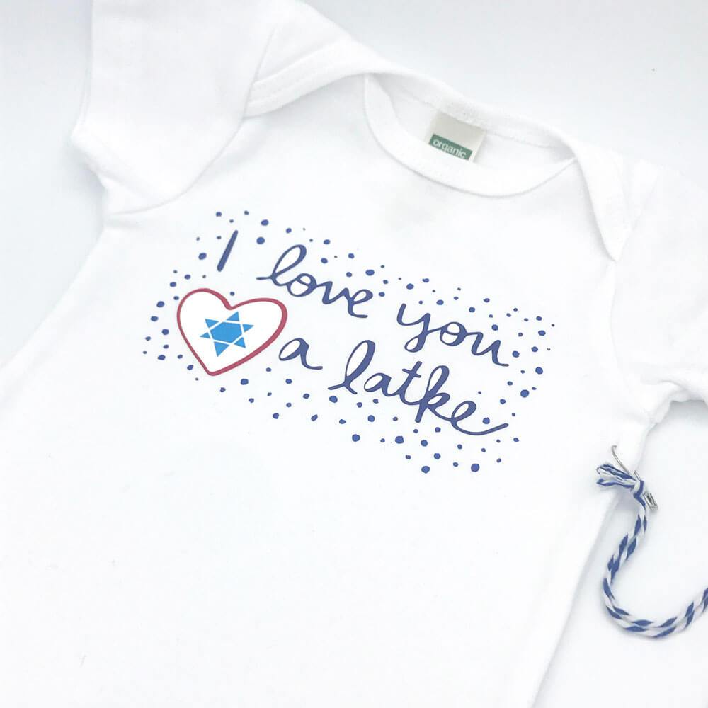 I Love You A Latke Organic Cotton Baby Onesie、mySite、topwebapps