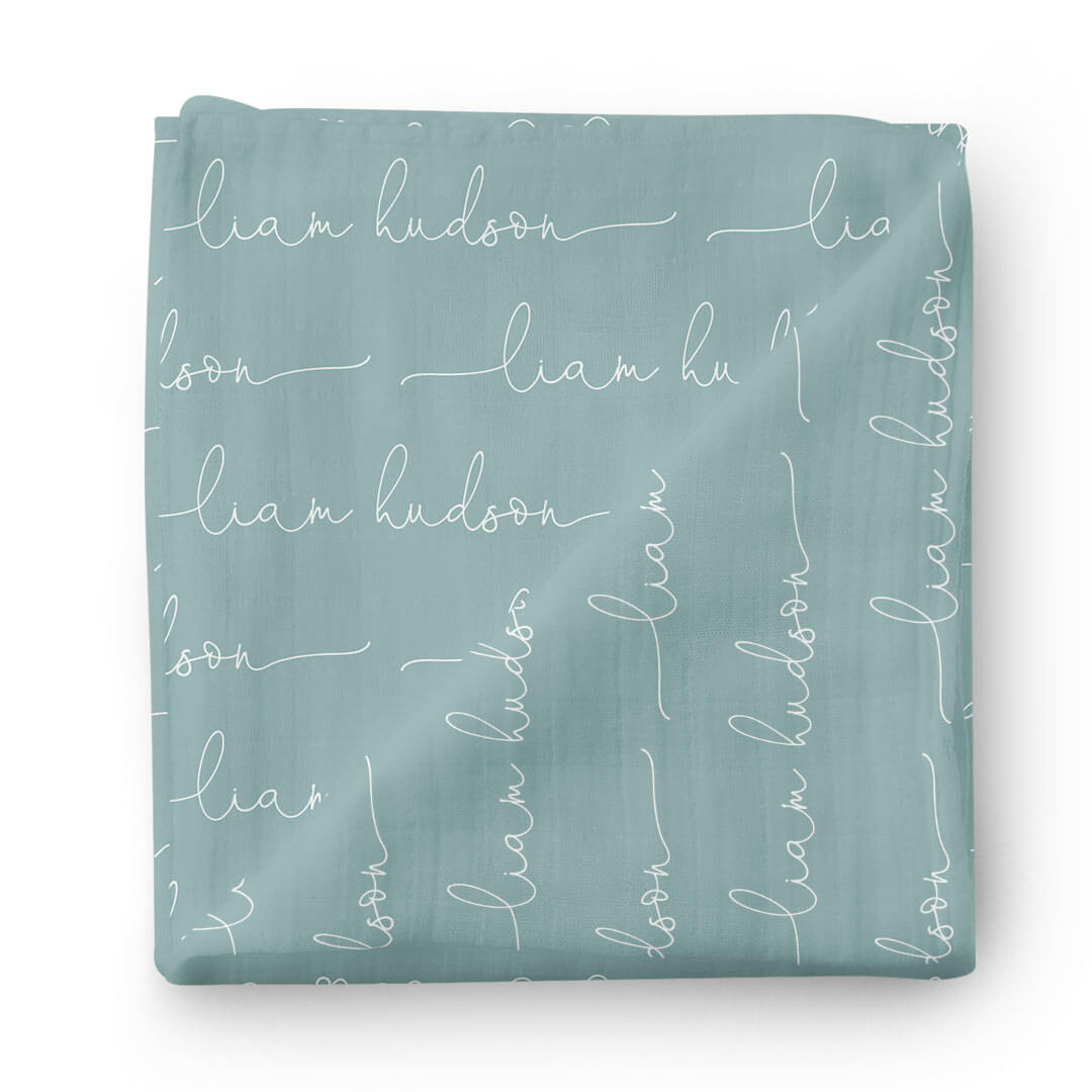  Personalized Ocean Baby Name Swaddle Blanket - Script、mySite、layawaytickets