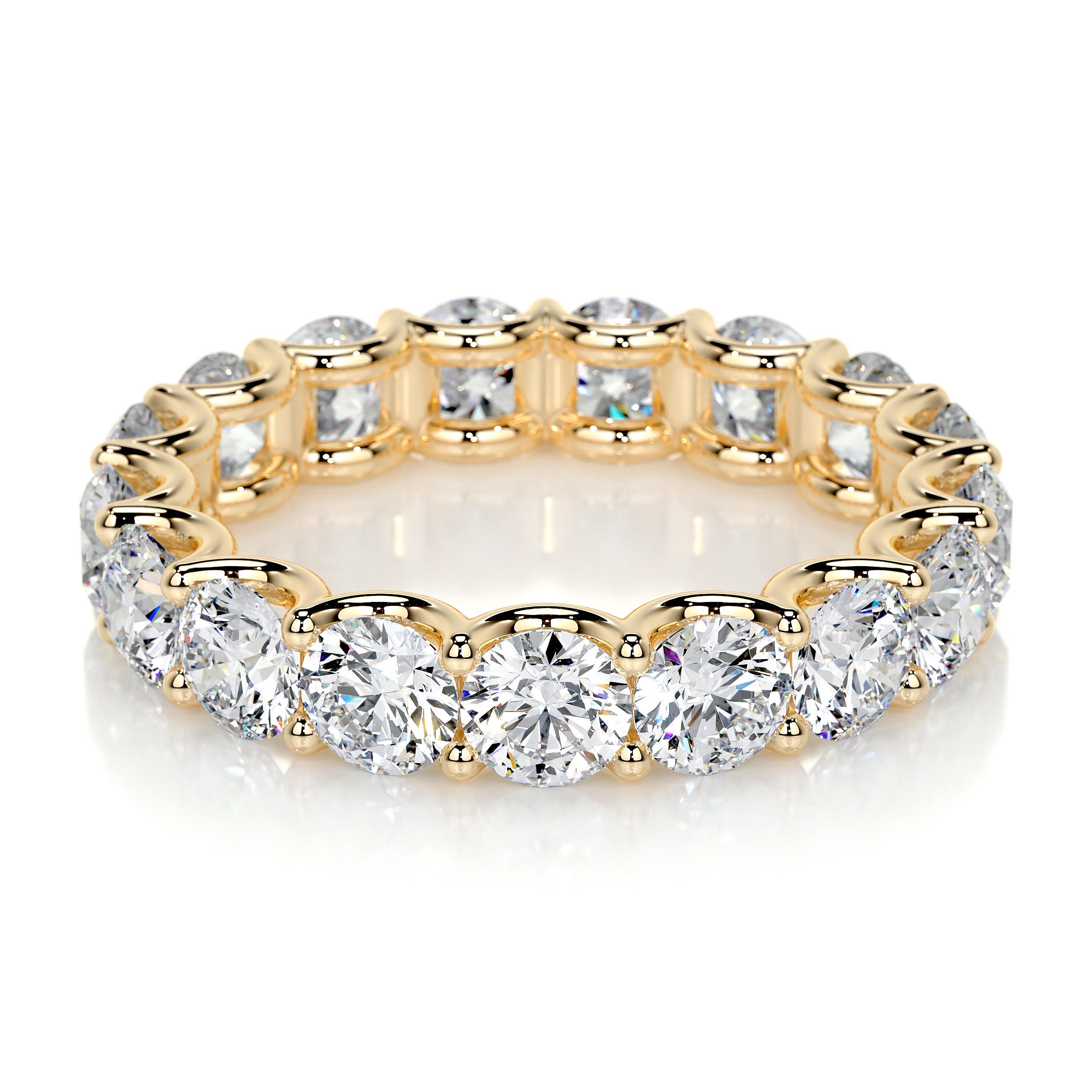 Trinity Lab Grown Eternity Wedding Ring -18K Yellow Gold、mySite、hinf8tx79