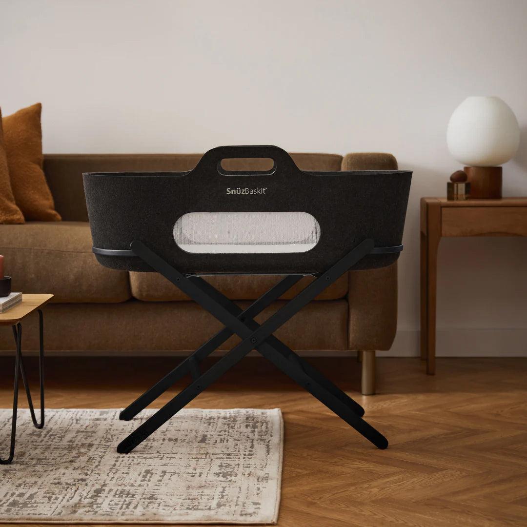  SnuzBaskit Graphite Moses Basket & Graphite Stand Set - Graphite / Graphite、mySite、merchandisen